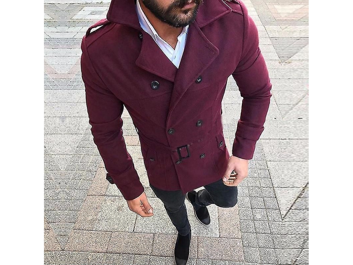 2026-abrigo Trench Para Hombre Negocio Exterior De Algodón Blend De Alta Calidad
