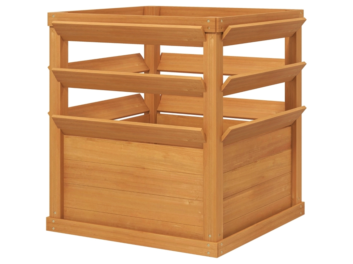 Macetero De Madera Con Enrejado De 65x65x60 Cm Para Plantas Trepadoras.