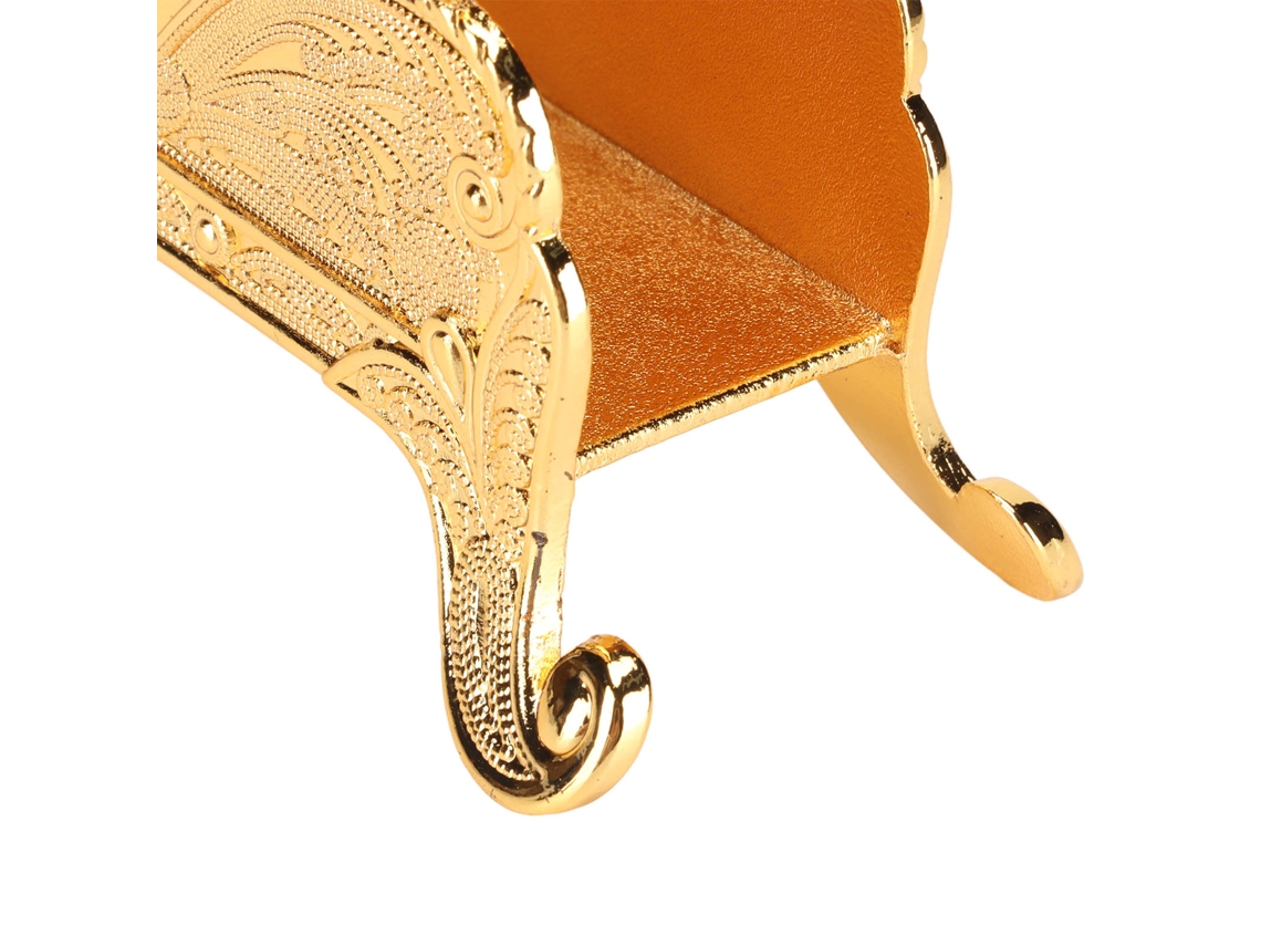 Soporte De Metal Dorado Para Servir Con Relieve De Pavo Real, Estilo Clásico Europeo, Para Mesa.