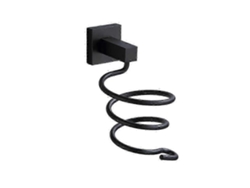 Suporte De Parede Para Secador De Cabelo Em Alumínio (preto)