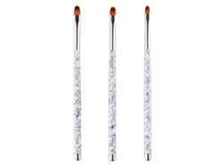 Kofihety - Juego de 3 pinceles para uñas con gancho elástico pintado, multifuncionales para gel y esmalte de uñas.