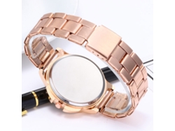 Reloj De Pulsera Unisex De Moda Para Negocios Con Brazalete De Acero Y Movimiento De Cuarzo Rojo.