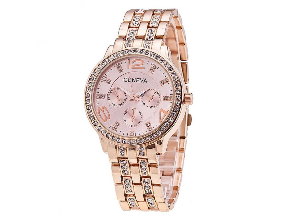 Reloj De Pulsera Para Parejas Zhoulianfa Con Estampado De Búho Dorado Y Cristales De Imitación De Diamantes, Brazalete De Acero.
