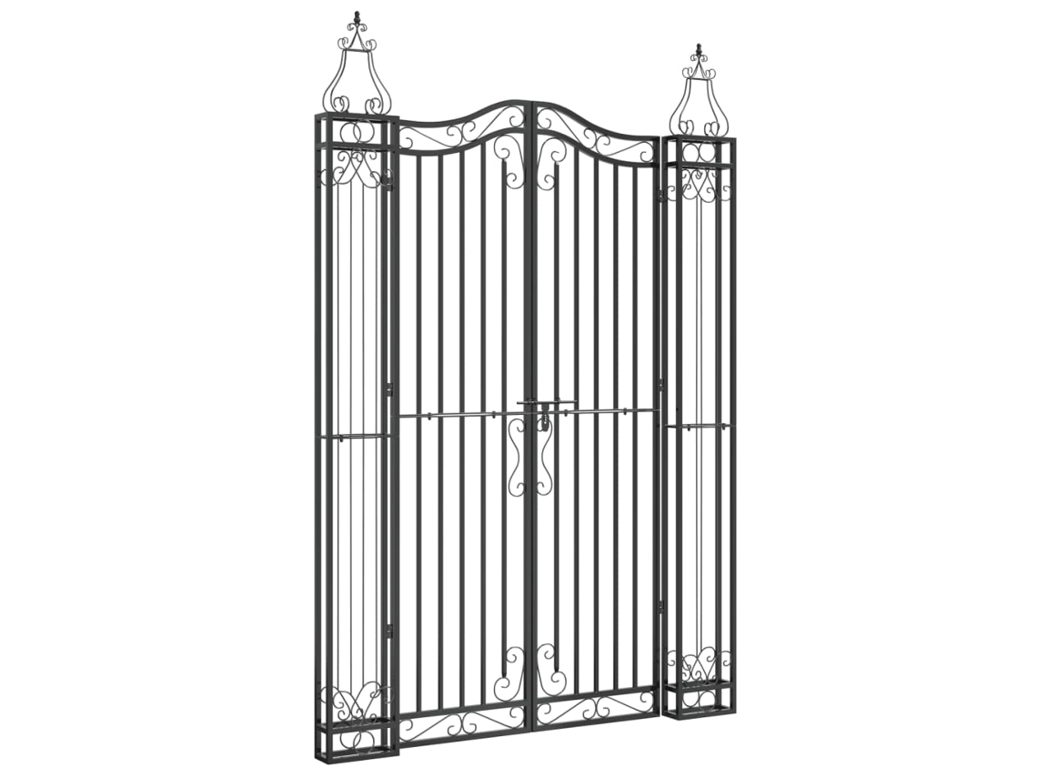 Puerta De Jardín VIDAXL Negro Hierro (121x8x180 cm)