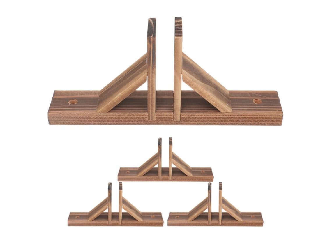 4 Bases De Madera Para Vallas De Jardín Y Vallas Pequeñas Con Orificios De Montaje. Soporte Estable. Fácil Montaje Para