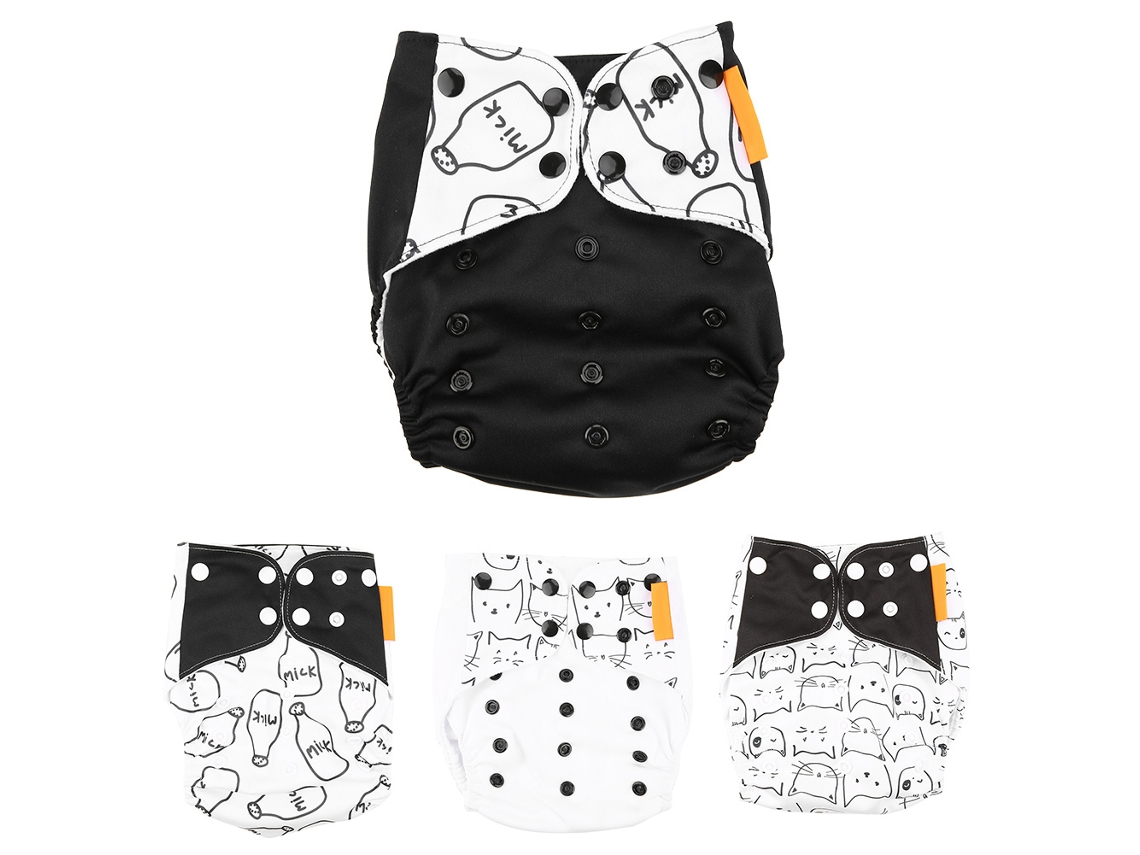 Juego De 4 Cubiertas De Pañales De Tela Lavables, Reutilizables Y Ajustables Para Recién Nacidos.