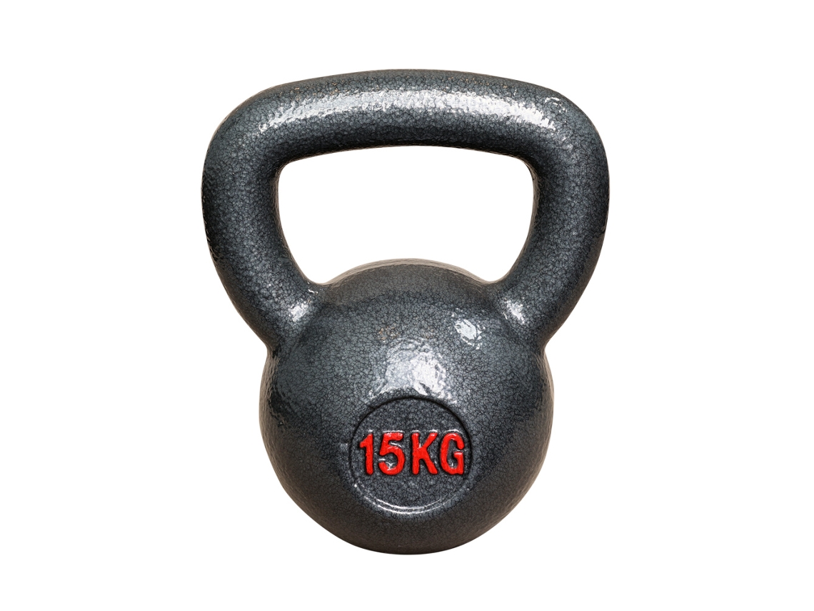 Kettlebell de hierro fundido - 15 kg para fitness y entrenamiento de fuerza