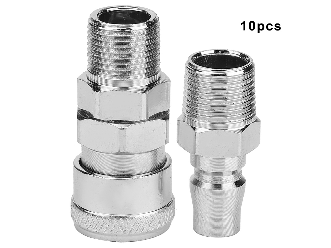 20 Piezas Conjunto De Acoplador Rápido De Hierro Galvanizado Con Hilo Exterior Sm30+pm30 Socket Y Plug De Aire Rápido