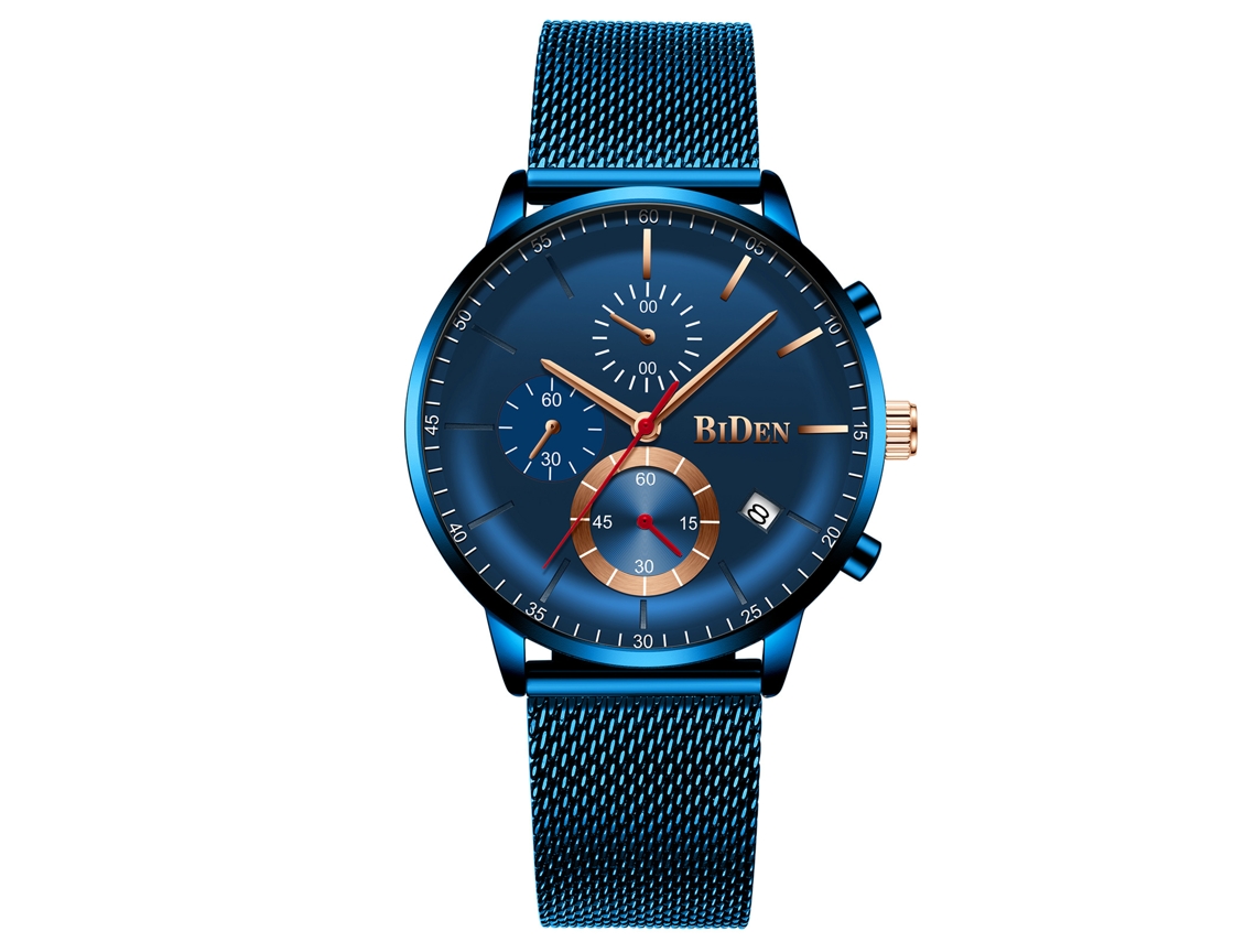 (azul) Elegante Reloj De Pulsera De Cuarzo Para Hombre Con Correa De Malla Milanesa, Ideal Para Estudiantes Y Jóvenes.