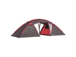 Tienda de campaña familiar tipo túnel para 4-6 personas, 3 compartimentos, impermeable 3000 mm, ideal para camping y jardinería.