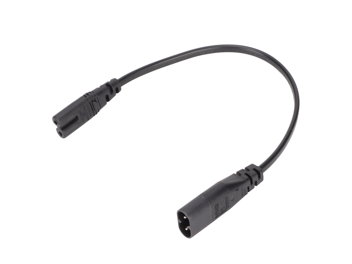Cable De Extensión Iec320 C8 A Iec320 C7, De 0,3 M, Para Ordenadores Portátiles, Monitores Lcd, Impresoras Y Altavoces.