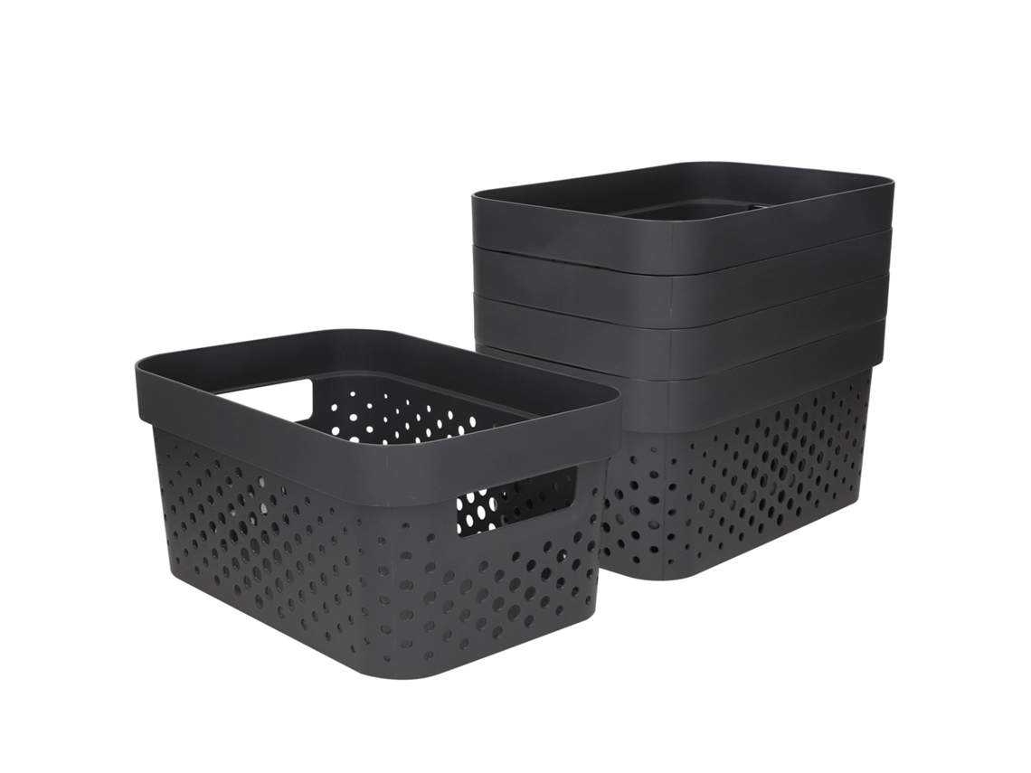 Curver Pack 5 Cestas Organizadoras Infinity 4,5l Gris