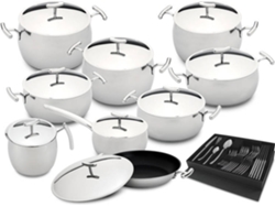 Batería de Cocina y cubiertos SILAMPOS Yumi (9 + 24 piezas)
