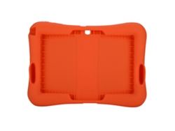Funda de silicona con soporte para tableta Samsung de 10,1 pulgadas, color naranja y dorado claro
