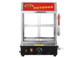 Vaporera comercial para perritos calientes Succebuy, calentador eléctrico de panecillos de 2 niveles, puertas corredizas de 27 l