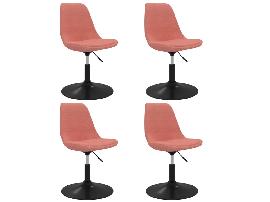 Maison Exclusive - Sillas De Comedor Giratorias 4 Unidades De Terciopelo Rosa