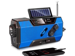 Radio Solar Y De Manivela Portátil Y Multifuncional Para Emergencias Al Aire Libre — Azul