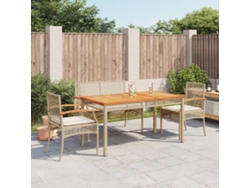 Conjunto de comedor de jardín de 4 piezas DKD Home Decor con cojines de mimbre beige