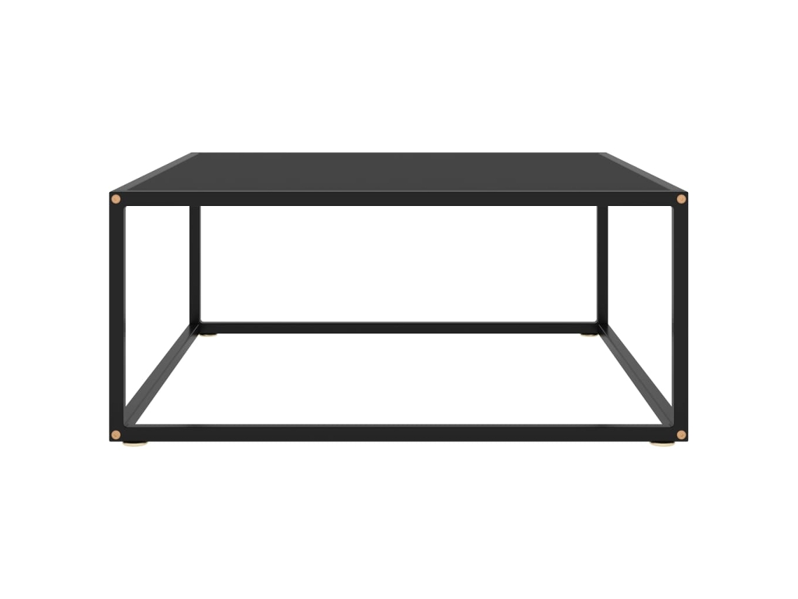 Mesa de Centro de Apoyo 80X80X35 Cm Vidrio Negro Lovely Home