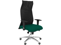 Silla de Escritorio Ejecutiva PIQUERAS Y CRESPO Sahúco XL Verde Oscuro y Negro con ruedas de parqué (Malla y Tejido)