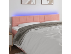 Cabecerocabecero De Camapanel De Cabecera Con Led De Terciopelo Rosa 180x5x78/88 Cm