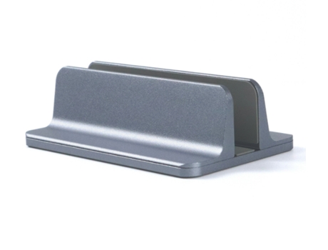 Soporte de aluminio para computadora portátil para escritorio, soporte vertical ajustable para computadora portátil Gris