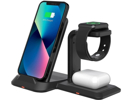 Estación de Carga Sem Portátil Qi para Apple BISBISOUS Negro