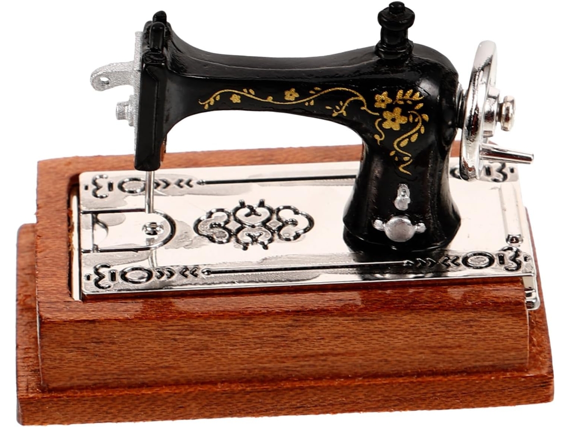 Mini Máquina De Coser, Modelo Para Casa De Muñecas, Accesorio De Decoración En Miniatura