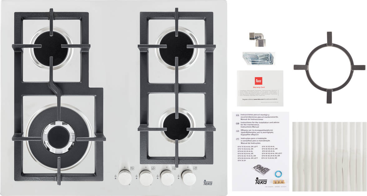 Placa Teka Efx 60 4g al natural cm acero inoxidable e1 4 fuegos efx60 aial 60cm autoencendido termopar encimera gasinox efx604gaialdr independiente drci cocina quemadores integrado giratorio parte 12m fx604gai.al.drnat 40214260 112610015