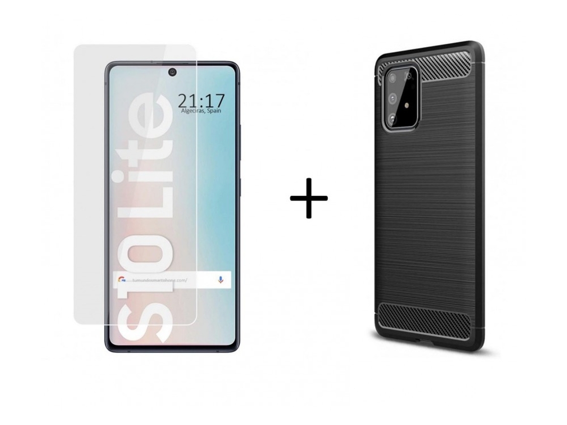 Carcasa + Protector de Pantalla Samsung Galaxy S10 Lite TUMUNDOSMARTPHONE Pack Negro