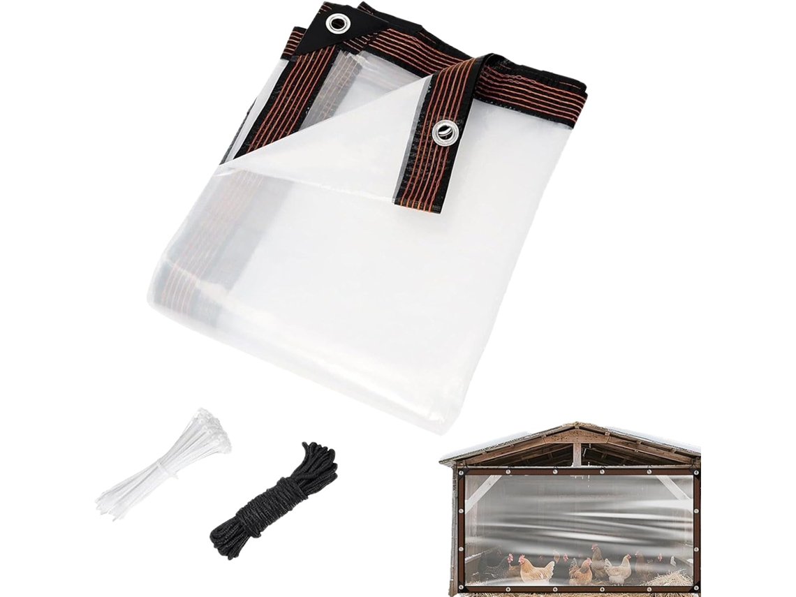 Lona Impermeable Con Aislamiento Térmico Y Bordes Reforzados Para Proteger Los Gallineros Del Invierno.