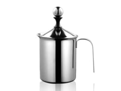 Liquidificador manual para leite com bomba, em aço inoxidável 304, com tigela para espuma, ideal para café, cappuccino e latte (400ml).