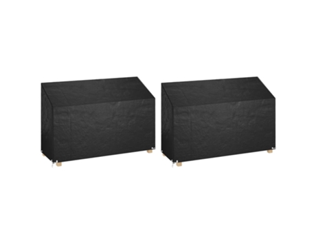 Fundas bancos jardín 2 uds 8 ojales polietileno 190x70x70/88 cm MAISON EXCLUSIVE