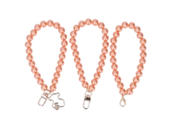 3 Pulseiras de Pérola 12mm 3 Estilos Cor Delicada para Capa Celular Chaveiro Bolsa