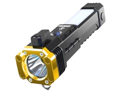 Linterna Led, Recargable, Martillo De Seguridad, Plástico, Amarillo Tommy01