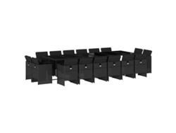 Maison Exclusive - Set De Muebles Jardín 17 Pzas Con Cojines Ratán Sintético Negro