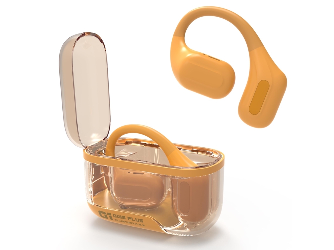 YEMAESRE Auriculares estéreo inalámbricos de alta fidelidad Pantalla LED Bluetooth Cancelación de ruido Naranja