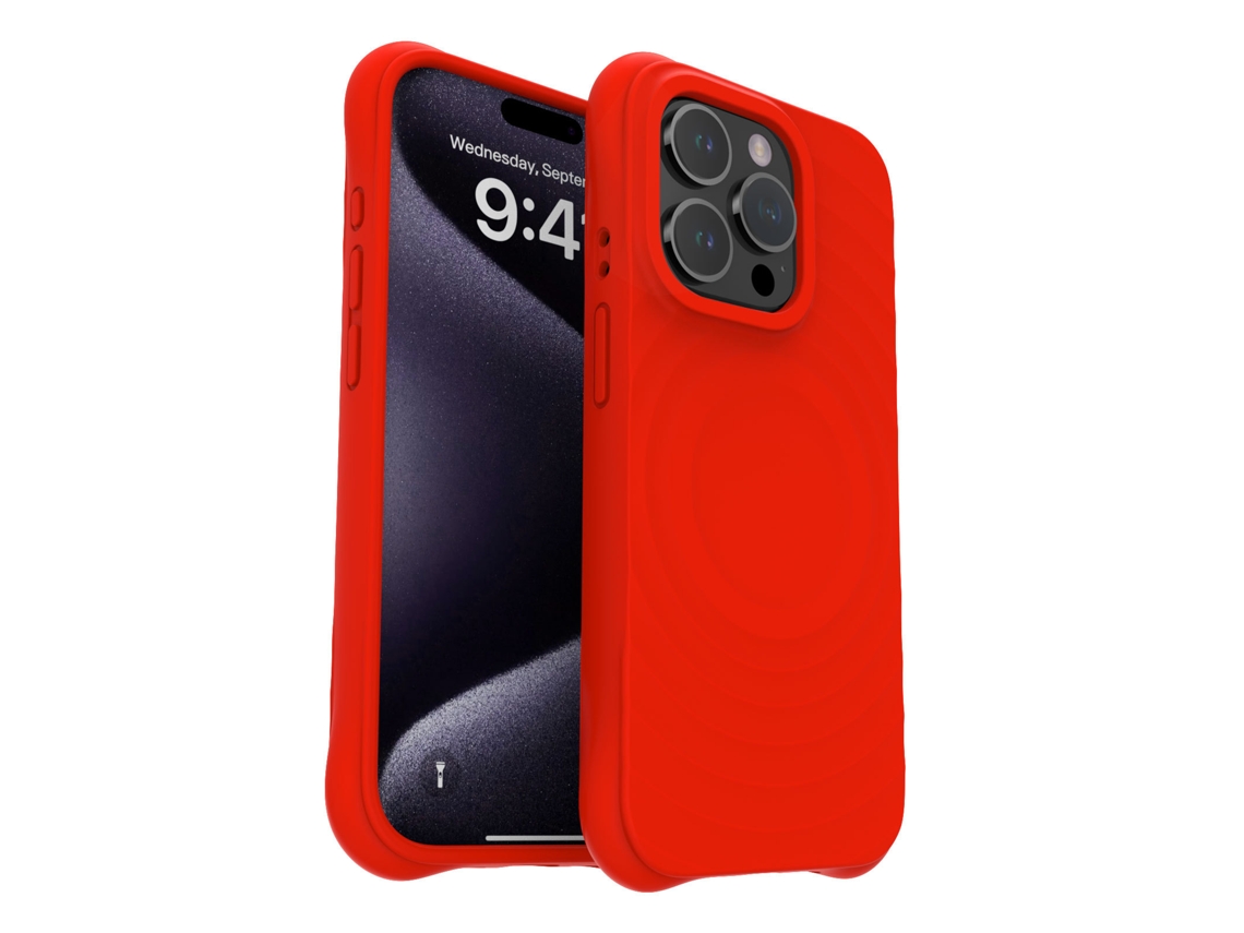 (rojo, Iphone 14 Pro) Funda Magnética Para Iphone, Cobertura Total Con Silicona Líquida.