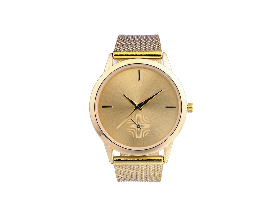 Reloj De Cuarzo Casual Unisex Con Correa De Silicona Y Dial Cuadrado (oro)
