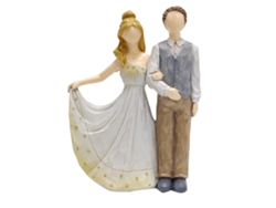 Figura de pareja romántica (sin rostro) en resina, estilo europeo.