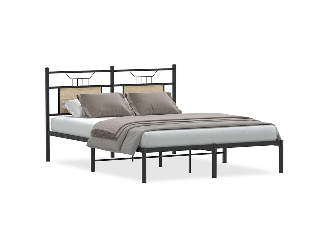 Maison Exclusive - Estructura De Cama Sin Colchón Madera Roble Sonoma 140x200 Cm