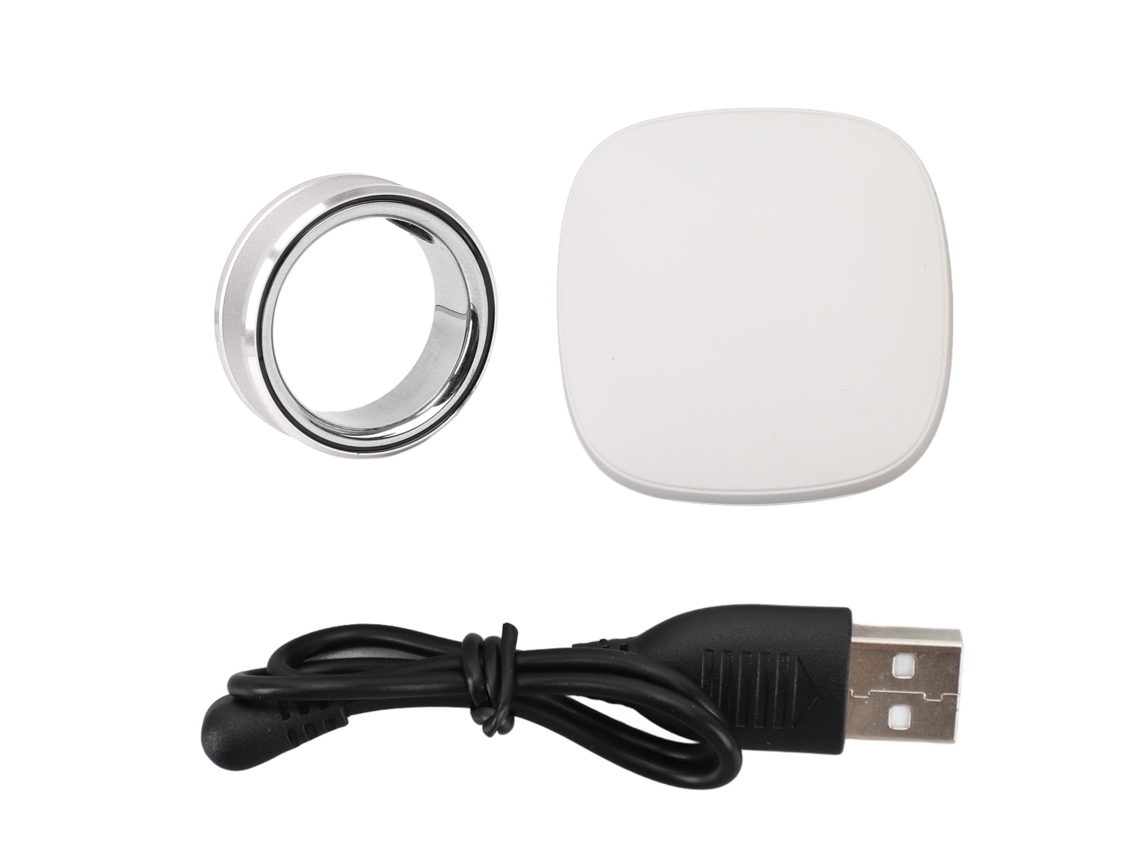 Anillo Inteligente De Salud Plateado Con Monitor De Sueño, Pasos Y Temperatura Corporal, Resistente Al Agua.