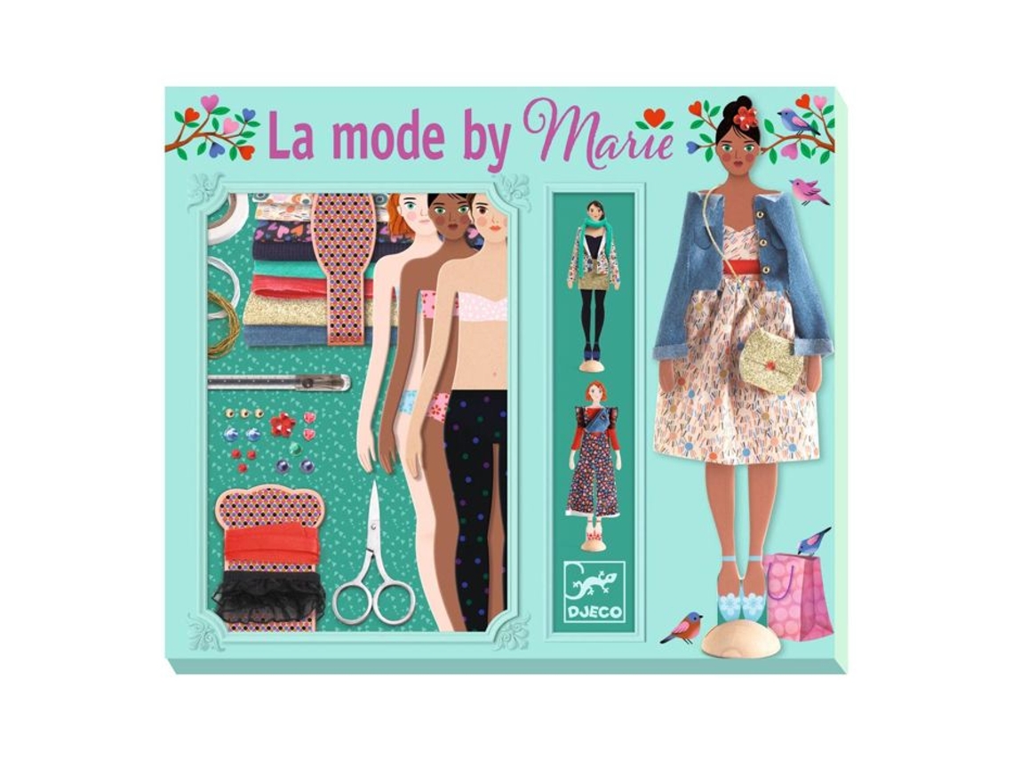 Coffret Djeco A Moda Por Marie Muñeca De Papel Tejidos Para Niñas A Partir De 6 Años