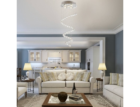 Lámpara de Techo HOMCOM Gota de Lluvia (Plateado - 40x90cm) | Worten.es