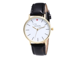 Reloj De Cuarzo Con Correa De Cuero Pu, Diseño De Letras Sencillas, Unisex (oro)