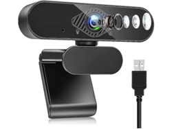 Cámara web USB Full HD 480p con micrófono con cancelación de ruido para videochat, compatible con Windows, Mac y Android, color negro Yizhood