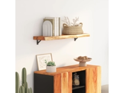 Estante Pared Rectangular Madera Acacia Borde Vivo 80x30x3,8 Cm