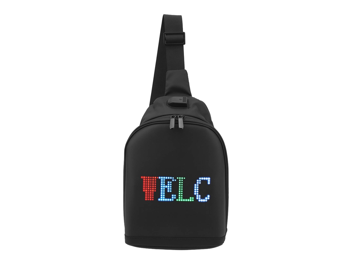 Yncm2026-bolsa Luminosa Led Con Pantalla Programable Mochila Anime Impermeable Bolsa De Hombro Usb Bluetooth