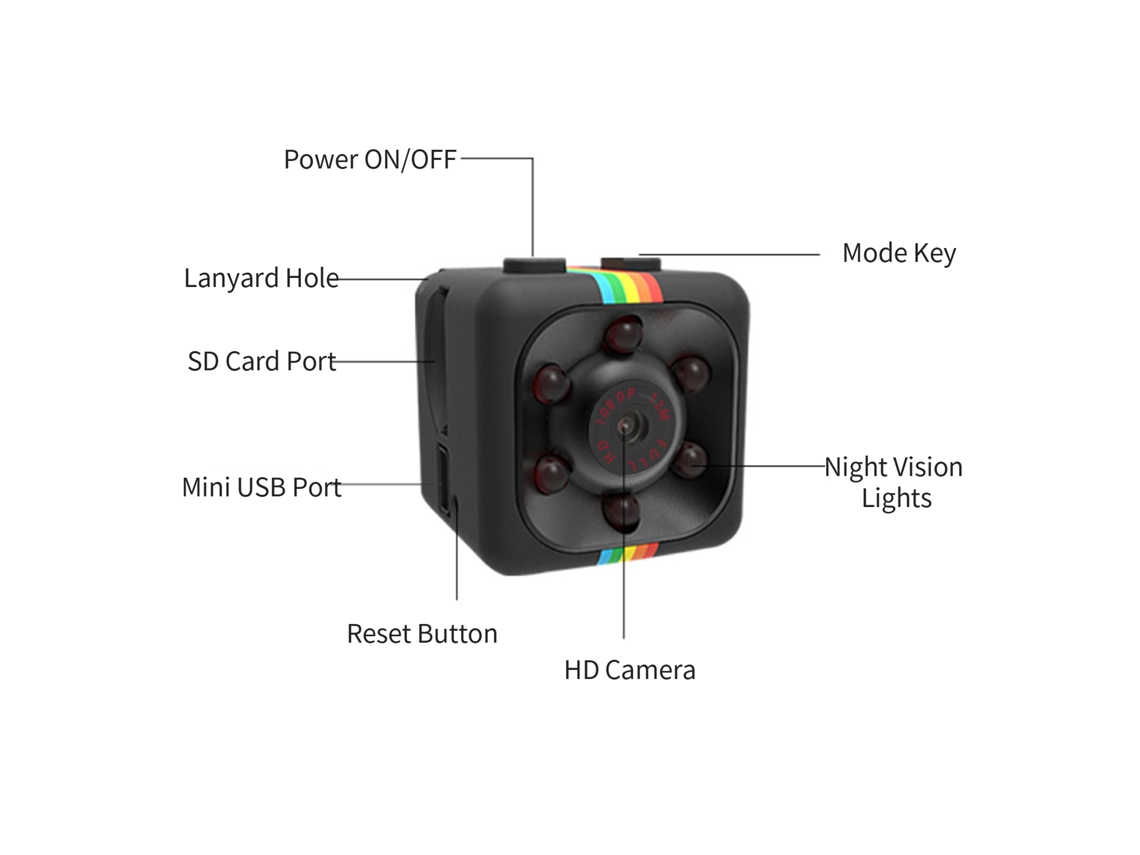 2026-cámara Mini De Acción 1080p Con Visión Nocturna, Estabilización Y Tarjeta Tf Compatible - Cámara Oculta Dv