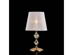 Ruben - Lámpara De Mesa 1 Luz De Hierro Dorado Y Cristal Con Pantalla H.36 - Ø20 - Bl267-lt-or